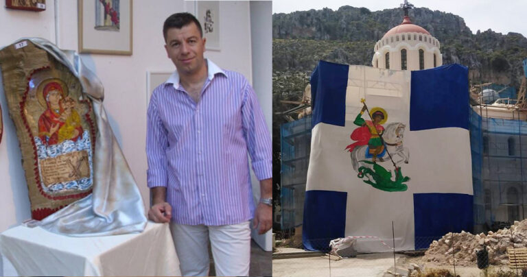 Στράτος Μυλωνάς: «Ένιωσα το θαύμα όταν ζωγράφιζα τη μορφή του Αγίου Γεωργίου στη σημαία στο Καστελόριζο»