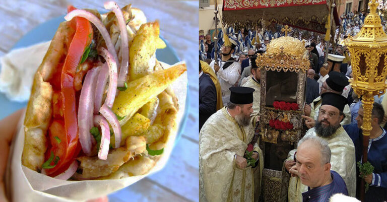 Χαμός στην Κέρκυρα: Έτρωγαν σουβλάκια πάνω από το σκήνωμα του Αγίου Σπυρίδωνα