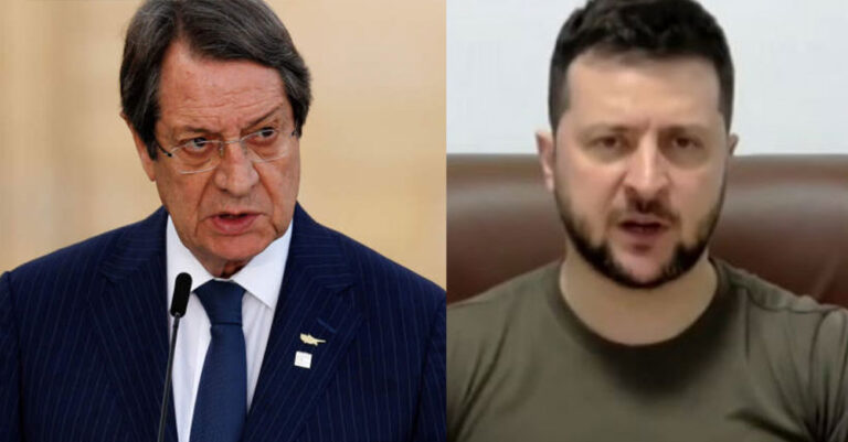 Κύπρος: «Μας ενοχλεί ότι δεν έκανε καμία αναφορά στην τουρκική εισβολή» – Δυσαρέσκεια Αναστασιάδη για Ζελένσκι