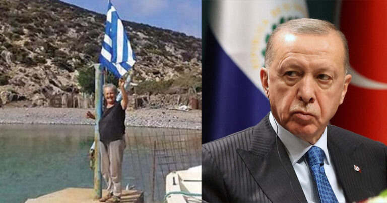 «Οποιος θέλει ας έρθει να αγγίξει μία σημαία μου, θα καλοπεράσει!» – Η κυρά Ρηνιώ της Κινάρου απαντά στον Ερντογάν