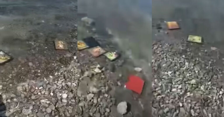 Εύβοια: Γέμισε με θρησκευτικές εικόνες όλη η παραλία στη Λάμψακο