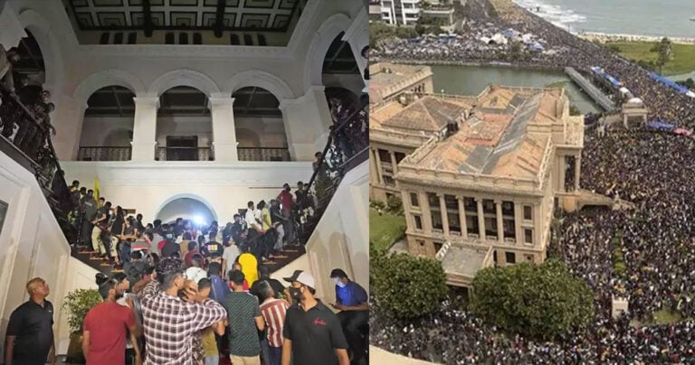 Χάος στη Σρι Λάνκα: Μέσα στο προεδρικό μέγαρο οι διαδηλωτές – Στις φλόγες η πρωθυπουργική κατοικία