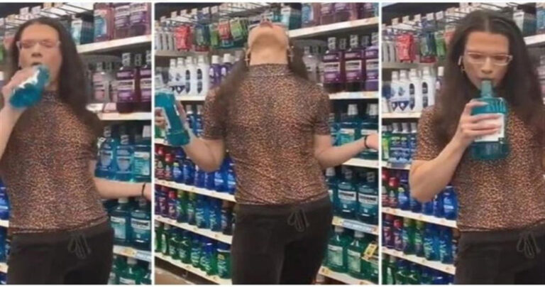 Γυναίκα σε σούπερ μάρκετ, κάνει γαργάρα το Listerine, το φτύνει στο μπουκάλι και το βάζει πίσω στο ράφι