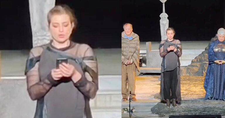 Δημήτρης Λιγνάδης: Η στιγμή που η Μαρία Κίτσου διαβάζει το αίτημα του Σ.Ε.Η μπροστά στο κοινό κατά της αποφυλάκισής του