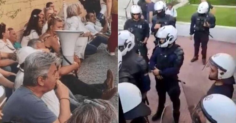 Στη ΓΑΔΑ οι υγειονομικοί που διαδήλωσαν έξω από το σπίτι του Μητσοτάκη – «Μαζεύτηκε η μισή αστυνομική δύναμη Αττικής»