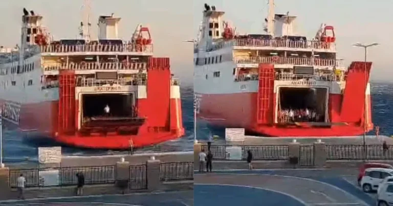 «Μαέστρος» καπετάνιος δίνει μάχη 28 λεπτών με τους ανέμους και δαμάζει τα κύματα για να δέσει στην Τήνο