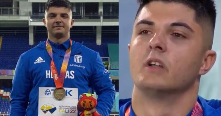 Χρυσός ο Κορακίδης στη σφυροβολία στο Παγκόσμιο πρωτάθλημα – Δάκρυσε ακούγοντας τον εθνικό ύμνο