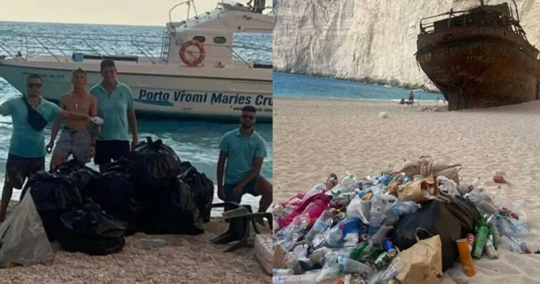 Ζάκυνθος: Ιδιοκτήτες σκαφών μάζεψαν τα σκουπίδια στο Ναυάγιο