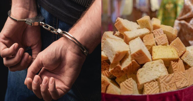 Χειροπέδες σε 46χρονο που έκλεψε σακούλα με αντίδωρα και τρόφιμα από εκκλησία