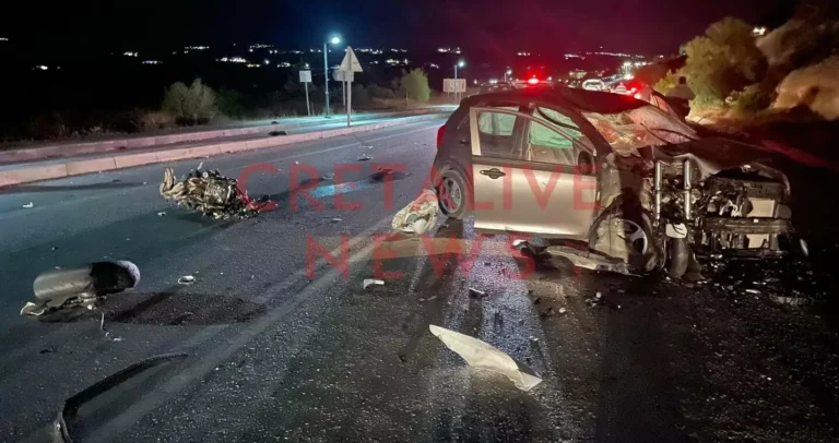 Νεκρός 33χρονος σε σφοδρή σύγκρουση μηχανής με αυτοκίνητο