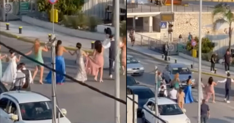 Χαμός σε γάμο: Νύφη και καλεσμένοι έκλεισαν δρόμο-γέφυρα για να χορέψουν – Έξαλλοι οι οδηγοί