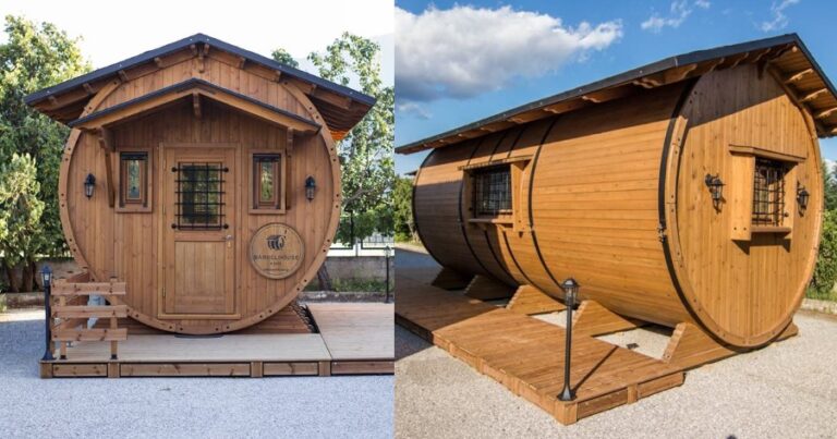 Το σπίτι βαρέλι που έρχεται στο χώρο σου, κοιμίζει 6 άτομα και το εσωτερικό του έχει όλες τις ανέσεις