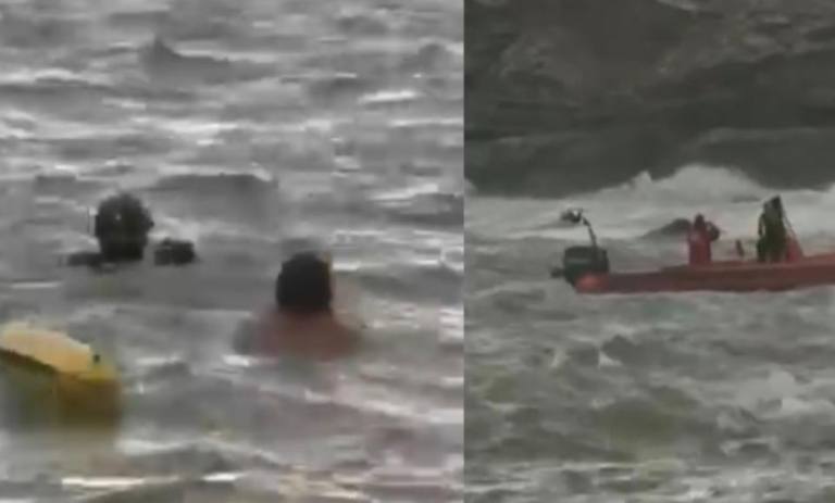 Συγκλονιστικό βίντεο: Ο σύζυγος της νεκρής 49χρονης στην Κρήτη βουτάει στη θάλασσα