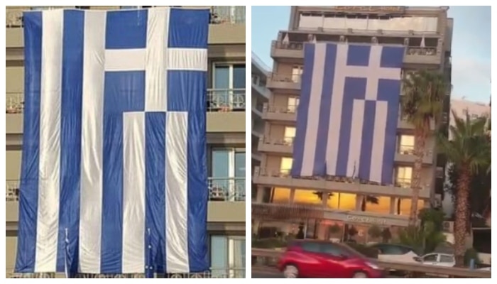 Παλαιό Φάληρο: Έντυσαν με την ελληνική σημαία ξενοδοχείο στην παραλιακή