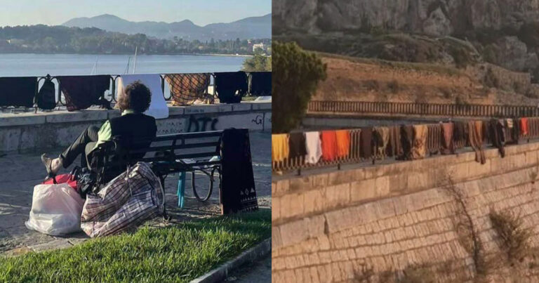 Αδιανόητο: Τουρίστας άπλωσε μπουγάδα σε ιστορικά τείχη στην Κέρκυρα