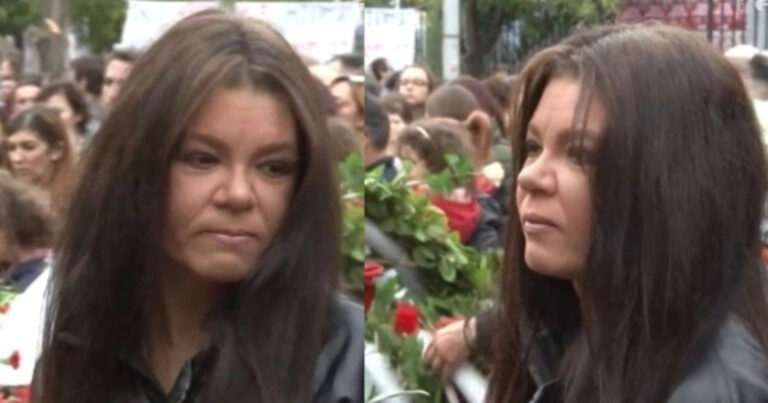 Η Ρουσλάνα βρέθηκε στο Πολυτεχνείο συγκινημένη με ένα κόκκινο τριαντάφυλλο στο χέρι