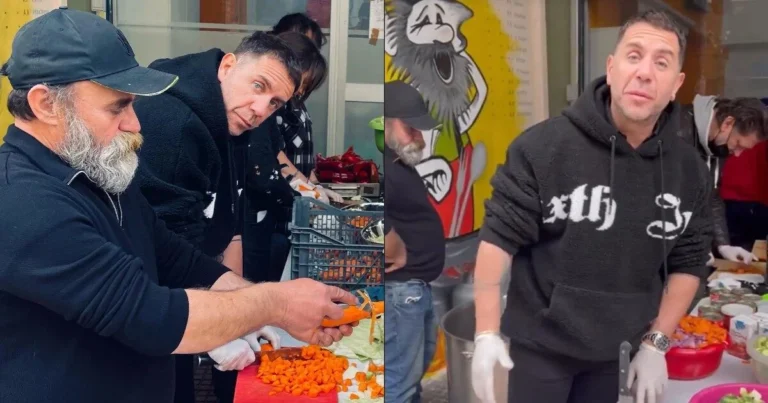 Γιώργος Μαζωνάκης Μαγειρεύει στον δρόμο για τους αστέγους του Πειραιά, κάνει πράξη την αγάπη και δεν μένει στα λόγια