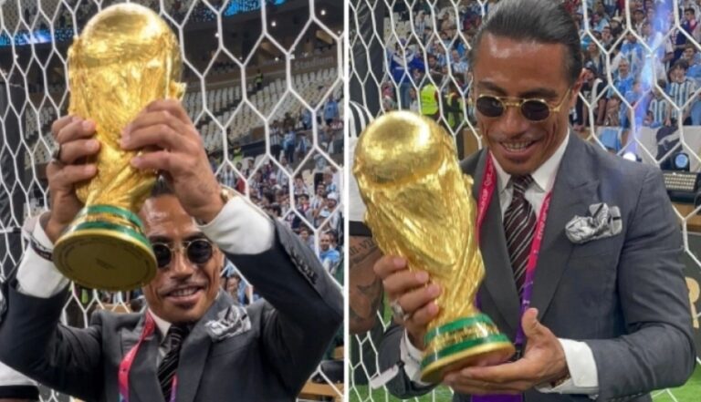 Τρελό κράξιμο στο Salt Bae για τις φωτογραφίες με την κούπα «Γιατί την αγγίζεις; Είναι για τους παίκτες, όχι για celebrities»