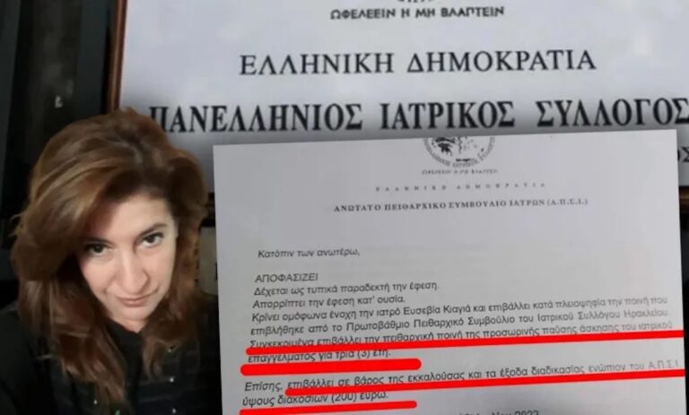 Παύση επαγγέλματος στην γιατρό Εύη Κιαγιά που δήλωνε πως δεν υπάρχει πανδημία