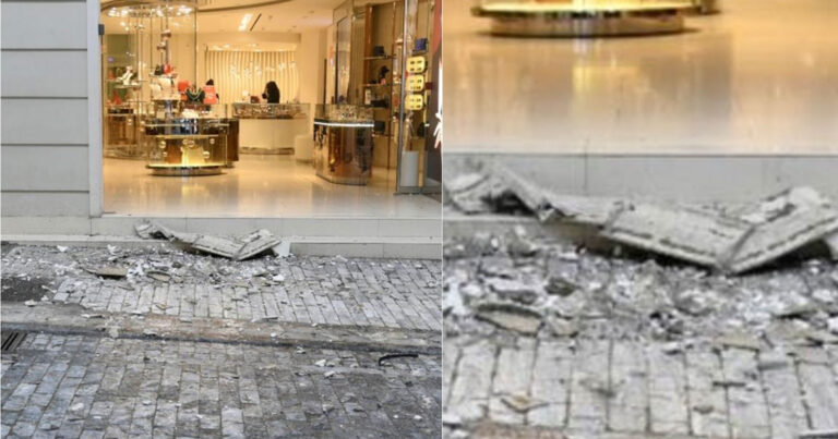 Τρόμος στην Ερμού: Kατέρρευσε τμήμα μπαλκονιού – Από τύχη δεν υπήρξαν τραυματισμοί