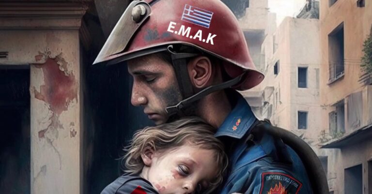Τι απαντά ο δημιουργός της συγκινητικής εικόνας με τον άνδρα της ΕΜΑΚ και το μικρό παιδί