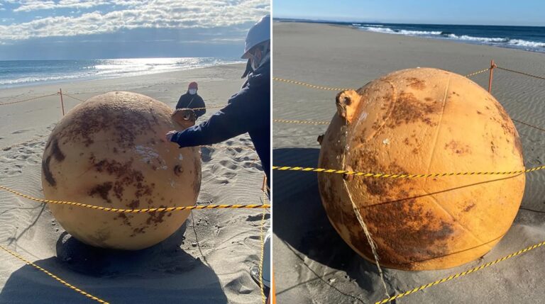 Ιαπωνία: «Θρίλερ» με μυστηριώδη σιδερένια μπάλα που ξεβράστηκε σε παραλία