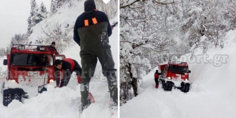 Πυροσβέστες της ΕΜΑΚ περπάτησαν 3 χιλίομετρα μέσα στο χιόνι για να πάνε φάρμακα σε ηλικιωμένο