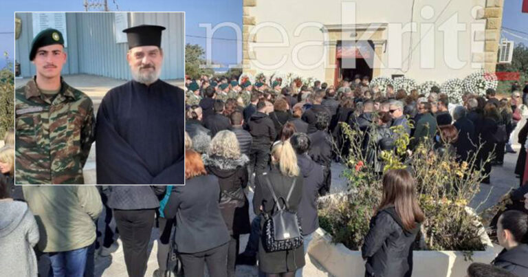Χανιά: Ράγισαν και οι πέτρες στην κηδεία του 19χρονου αλεξιπτωτιστή – Απέδιδε τιμές άγημα της 1ης ΜΑΛ