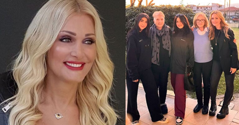 Τρεις γενιές μαζί: H Νατάσα Θεοδωρίδου ποζάρει με τις κόρες, τη μητέρα και τη θεία της