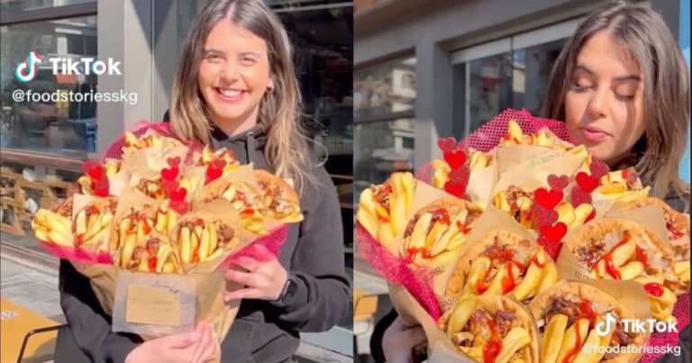 Θεσσαλονίκη: Σουβλατζίδικο έφτιαξε μπουκέτα με πιτόγυρα για την ημέρα του Αγίου Βαλεντίνου