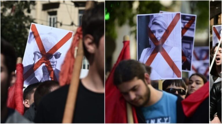 Δημοσιογράφοι στο στόχαστρο στην πορεία για την τραγωδία στα Τέμπη – Πανό με Χ για Πρετεντέρη, Πορτοσάλτε, Τσίμα, Κοσιώνη