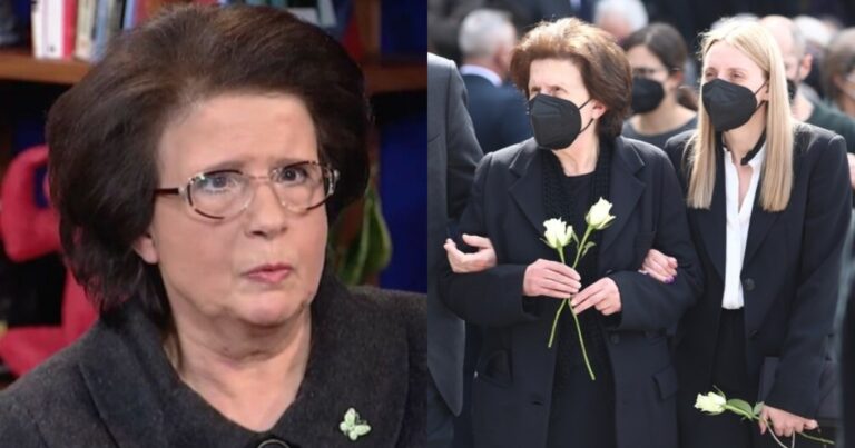 Καταρρακωμένη η Υβόννη Μαλτέζου, «κατέρρευσε» στην κηδεία του συζύγου της, συντετριμμένος ο γιος της Αργύρης