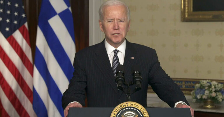 Μπάιντεν: «Κηρύσσω την 25η Μαρτίου ως Εθνική Ημέρα Εορτασμού της Ελληνικής και Αμερικανικής Δημοκρατίας»