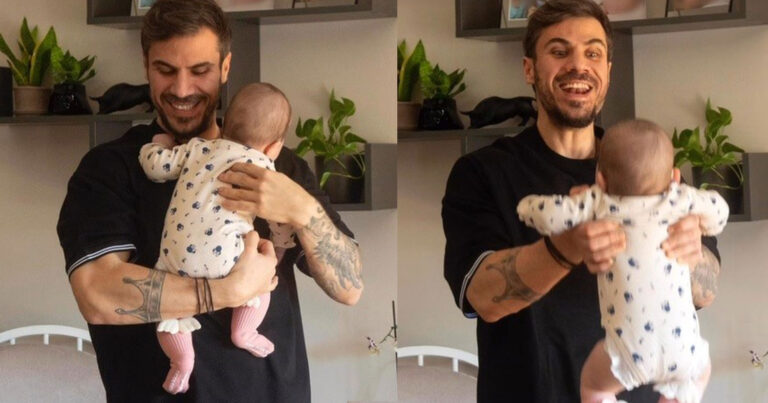 Άκης Πετρετζίκης: Παίζει με την έξι μηνών κόρη του και «λιώνει» το διαδίκτυο