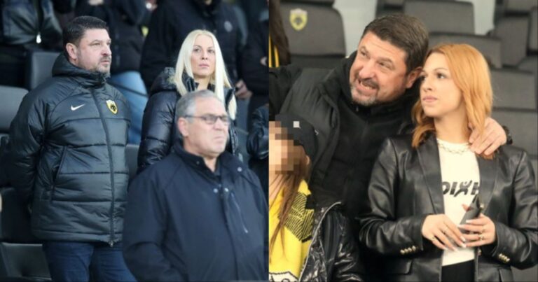 Νίκος Χαρδαλιάς: Η σπάνια οικογενειακή εμφάνιση στο γήπεδο με την εντυπωσιακή σύζυγό του και τις κόρες τους