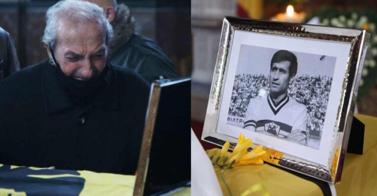 Συντετριμμένος ο Κώστας Νεστορίδης στο «τελευταίο αντίο» στον Μίμη Παπαϊωάννου