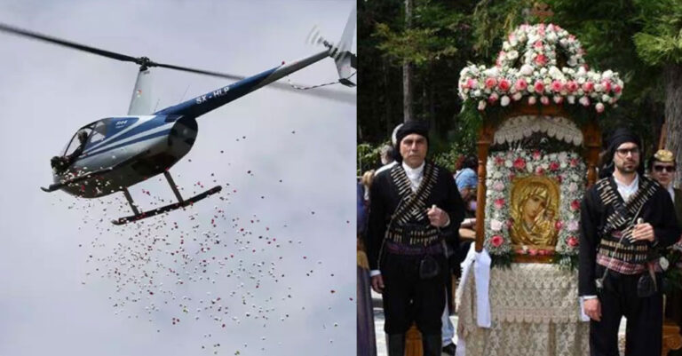 Γλίτωσε από τους Ταλιμπάν και έριξε ροδοπέταλα στην εικόνα της Παναγίας από το ελικόπτερο του