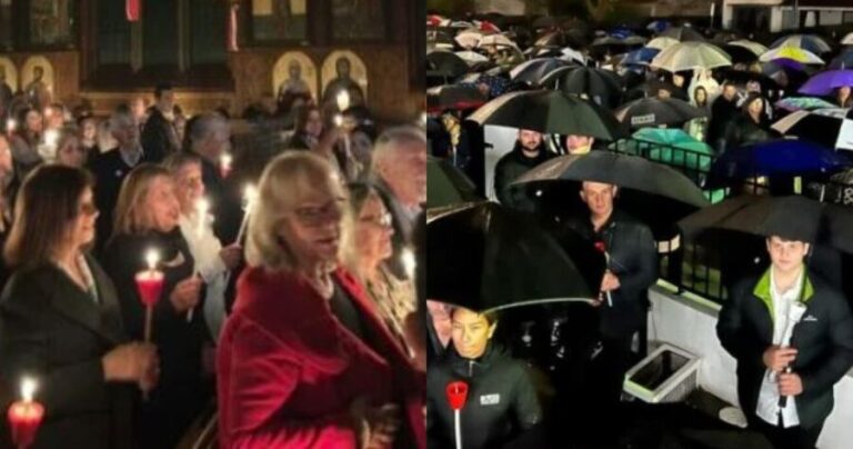 Ρίγη συγκίνησης στην Μελβούρνη: Χιλιάδες Έλληνες έψαλαν το «Χριστός Ανέστη» υπό βροχή