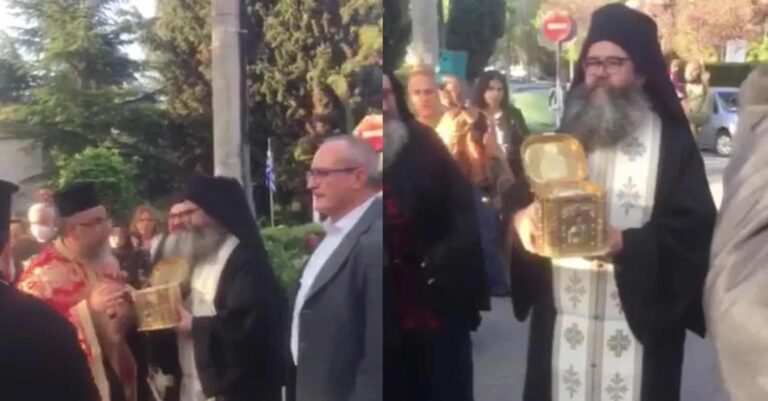 Ρίγη συγκίνησης: Έφτασε στην Εκάλη η Δεξιά Χείρα του Αγίου Γεωργίου από το Άγιο Όρος
