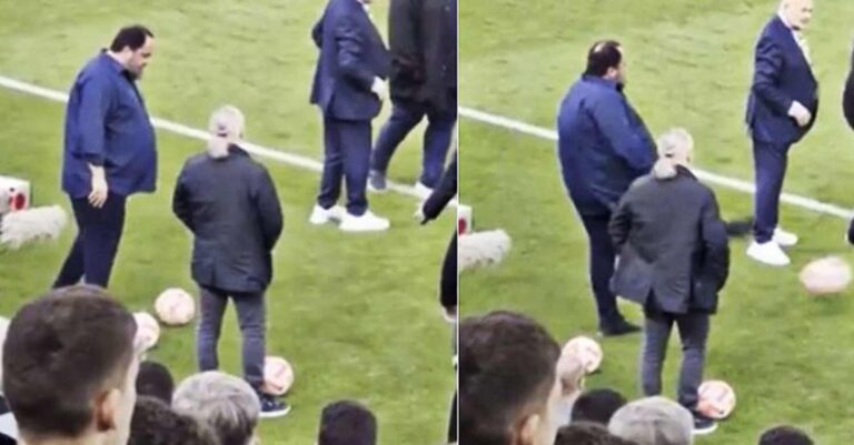 Βίντεο δείχνει τον Βαγγέλη Μαρινάκη να κλωτσάει μπάλα μέσα στο γήπεδο