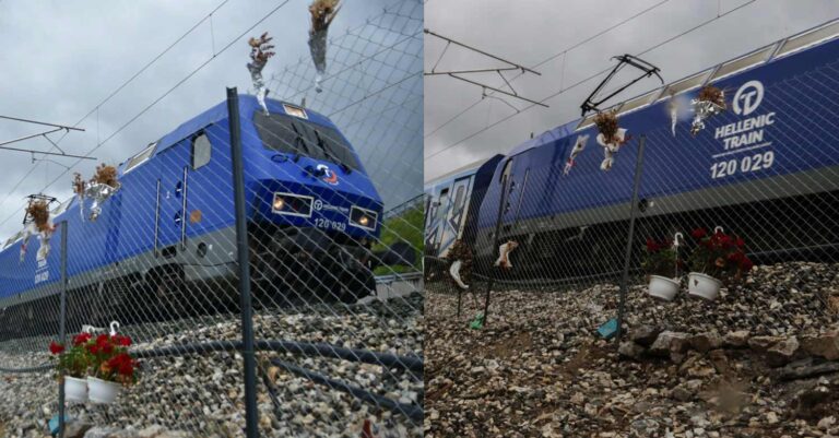 Τέμπη: Η στιγμή που το τρένο Intercity περνάει από το σημείο της εθνικής τραγωδίας, βίντεο