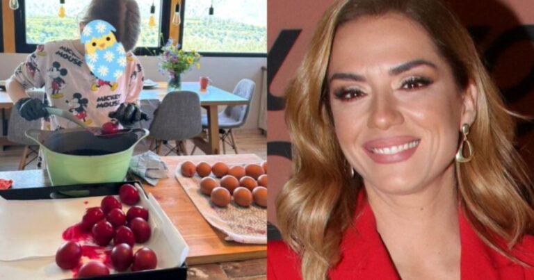 Περήφανη μαμά: Η Βάσω Λασκαράκη έβαψε με την κόρη της Εύα τα πασχαλινά αυγά