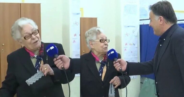 «Χτύπα ξύλο!»: Επική γιαγιά ψηφοφόρος έκανε τον ρεπόρτερ να.. σταυροκοπιέται με την ατάκα της στην κάλπη
