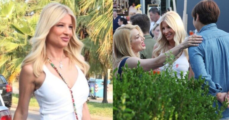 Απαστράπτουσα καλλονή: Η Φαίη Σκορδά πήγε με τον.. συνοδό της στη βάφτιση της Ηλιάκη & άστραψαν τα φλας