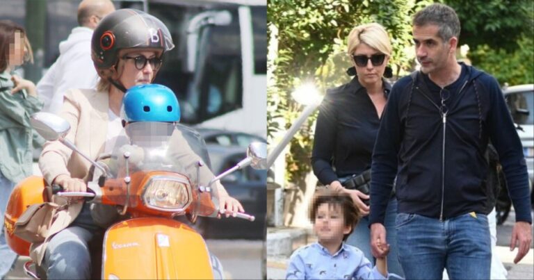 Δεν είδε την κάμερα η Σία Κοσιώνη κι έγινε θέαμα: Με τον γιο της, Δήμο, πάνω στο μηχανάκι στο κέντρο της Αθήνας