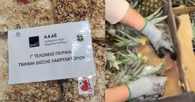Λιμάνι Πειραιά: Φορτίο με ανανά έκρυβε κοκαΐνη αξίας 14,4 εκατ. ευρώ