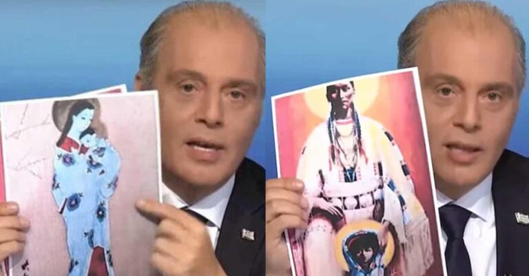 Παναγία γκέισα και ινδιάνα: Ποιες είναι οι δύο φωτογραφίες που παρουσίασε ο Βελόπουλος