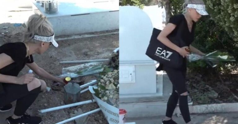 9 ημέρες από το θάνατο του Γιάννη Φλωρινιώτη – Η Αννούλα στον τάφο του ανάβει το καντηλάκι με καπέλο γεμάτο στρας
