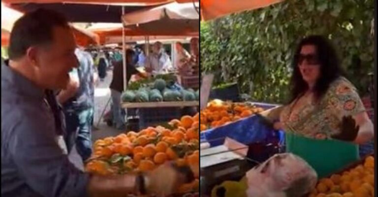 Πωλήτρια σε λαϊκή αγορά υποδέχθηκε τον Άδωνι: «Γεια σου μωρό μου, αλανιάρη και ζημιάρη»