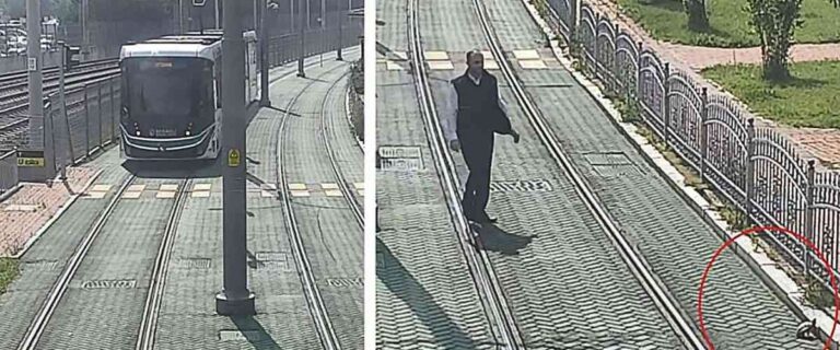 Οδηγός τραμ σταματά για να σώσει μια χελώνα παγιδευμένη στις ράγες